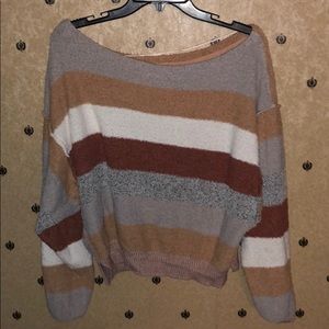 Free People Oversized Wide Neck Knit Sweater